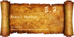 Bunzl Hektor névjegykártya